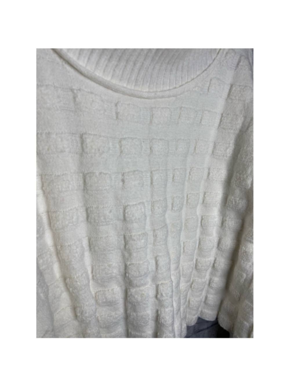 NWT Free People Size L Ivory Chunky Basketweave Knit Mock Neck Sweater - Picture 5 of 9